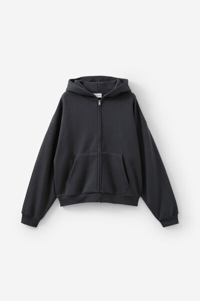 Authentics Boxy Zip Thru Hoodie, ICED LAGOON