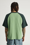Half Half Boxy Raglan Tshirt, HH PEPPERMINT/KELP VANDALISE - alternate image 3