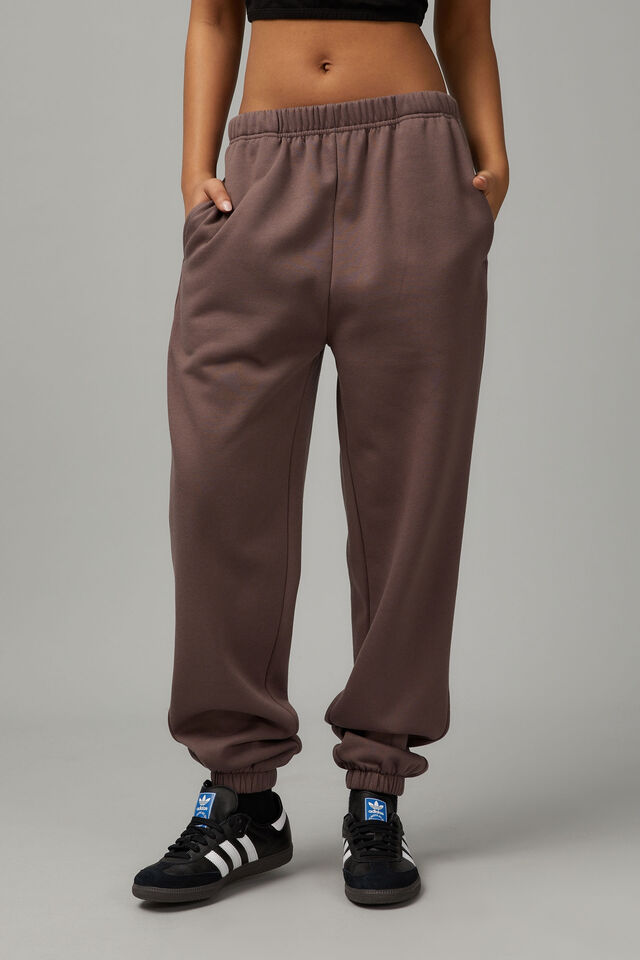 Super Slouchy Trackpant, PLUM TRUFFLE