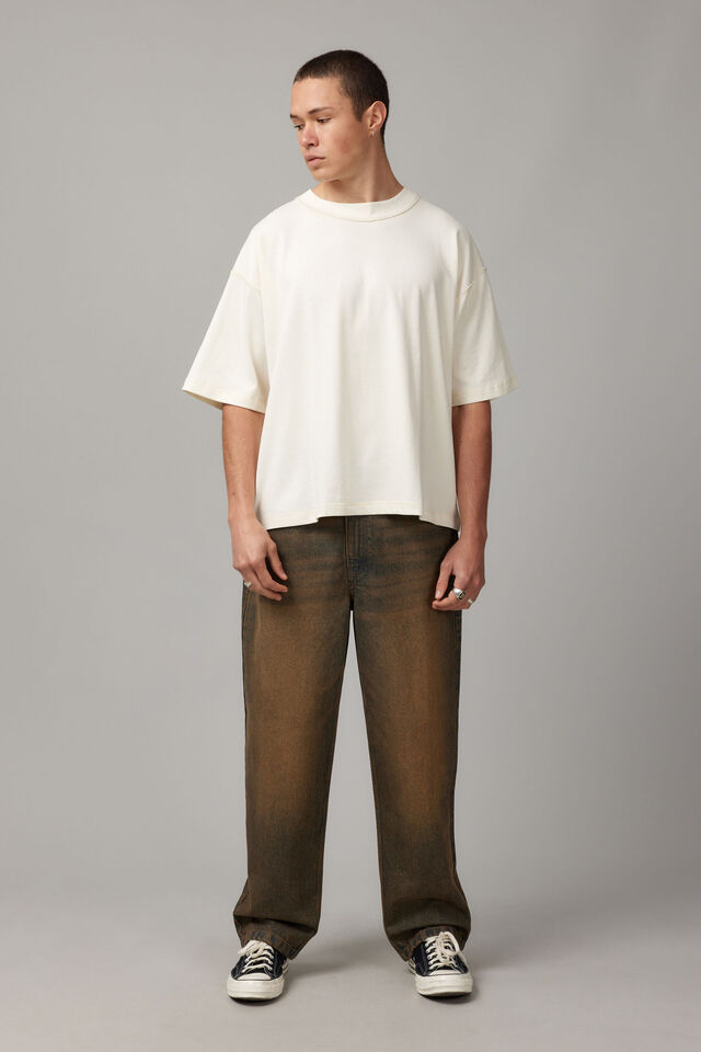 Boxy Cropped Tshirt, EGGSHELL