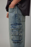 Half Half Baggy Cargo Jean, TINTED INDIGO - alternate image 5