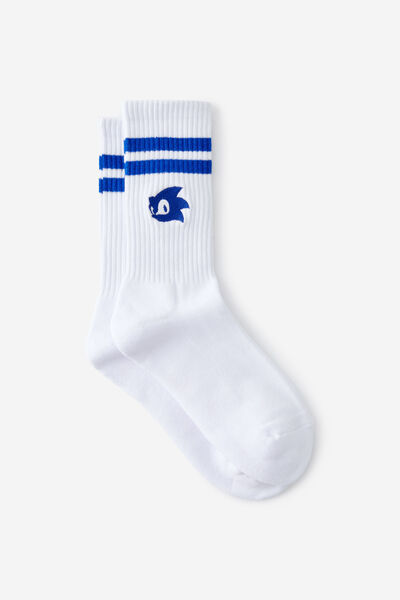 Unisex Rib Sock - Lcn, LCN SONIC WHITE BLUE STRIPE