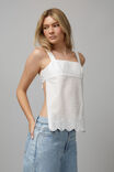 Apron Front Tie Back Top, WHITE - alternate image 1