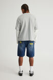 Spongebob X Half Half Painter Baggy Denim Short, LCN NIC DEEP WATER BLUE/SPONGEBOB - alternate image 3