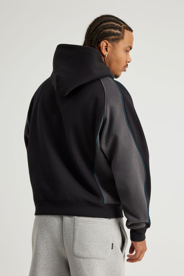 Half Half Hoodie, HH BLACK/SLATE PANEL