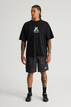 Half Half Pull On Short, BLACK - alternate image 2