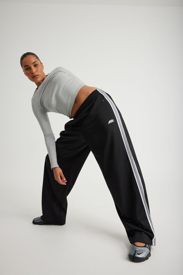 Open Gallery Wide Leg Track Pant, OG BLACK