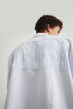 Open Gallery Boxy Cropped Long Sleeve Shirt, OPEN GALLERY BLUE MIST STRIPE W ARTWORK - alternate image 2