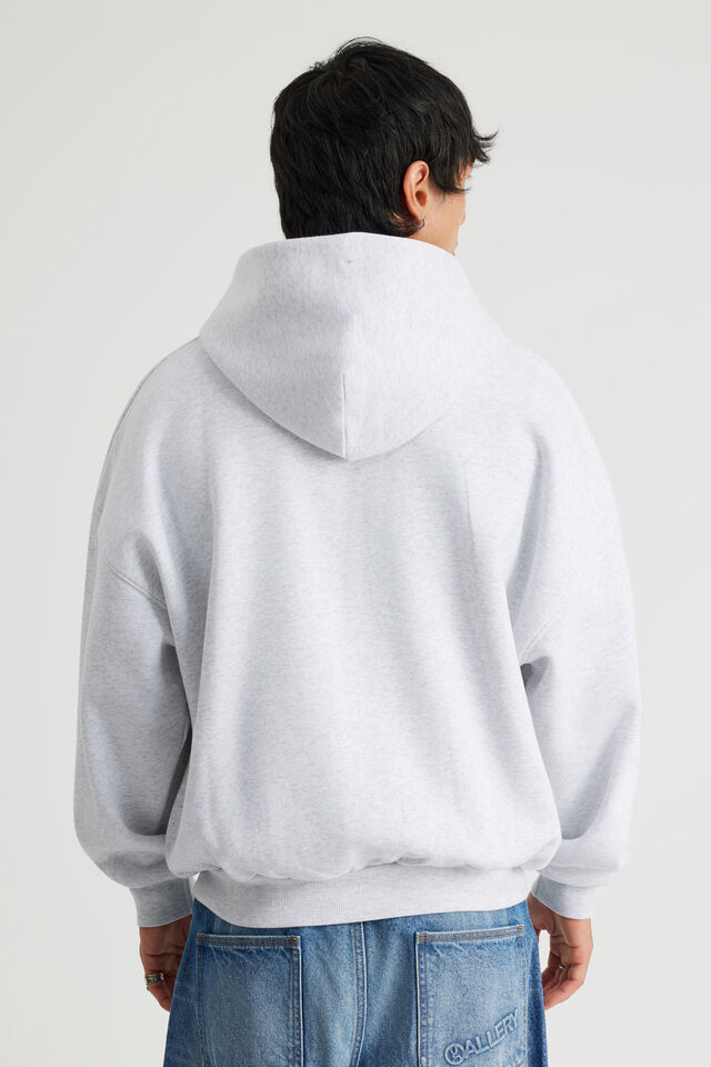 Open Gallery Zip Thru Hoodie, OG SILVER MARLE/GALLERY ATELIER