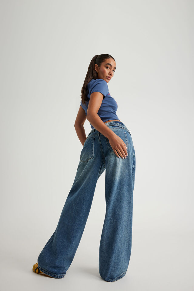 Mid Rise Baggy Jean, CLUB BLUE