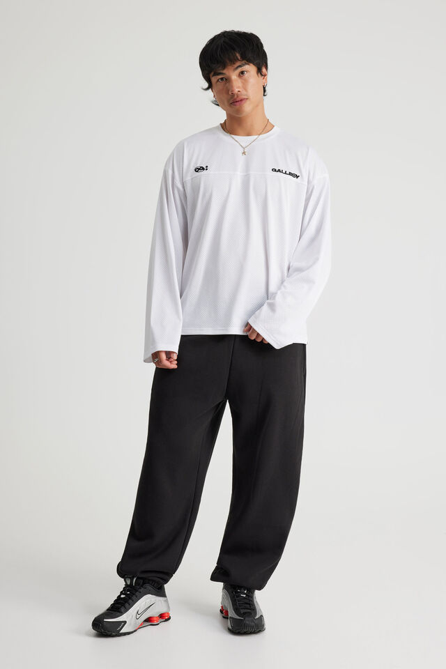 Baggy Cuffed Trackpant, BLACK