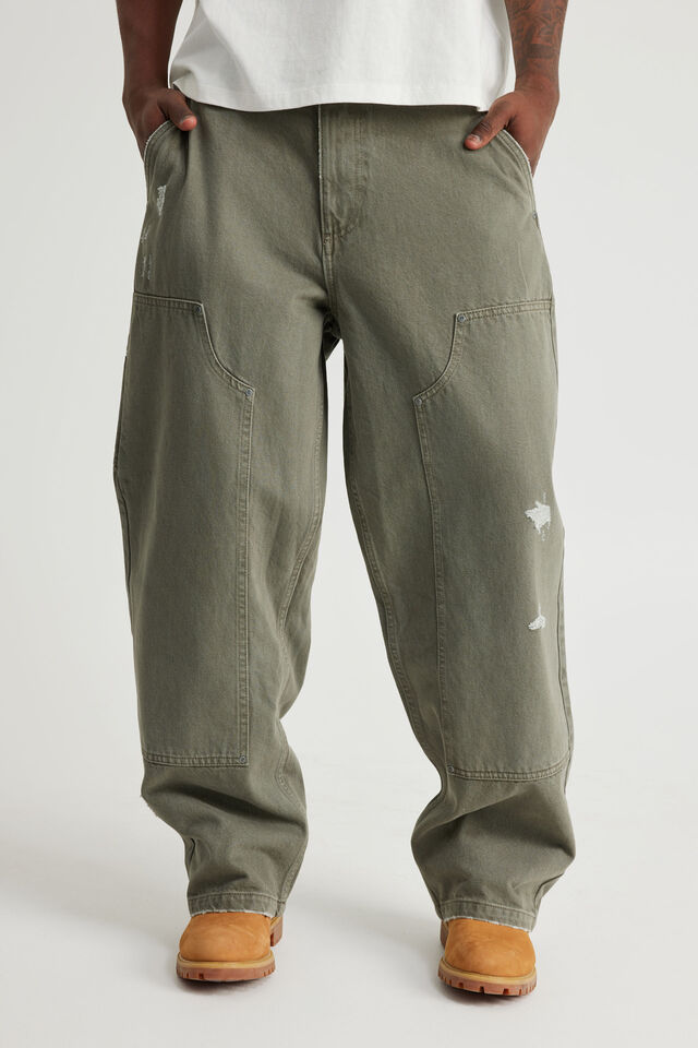Notion Baggy Carpenter Jean, DISTRESSED GREEN