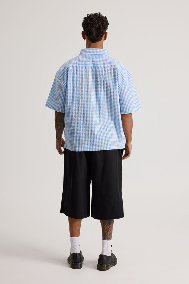 Open Gallery Pleated Woven Short, BLACK