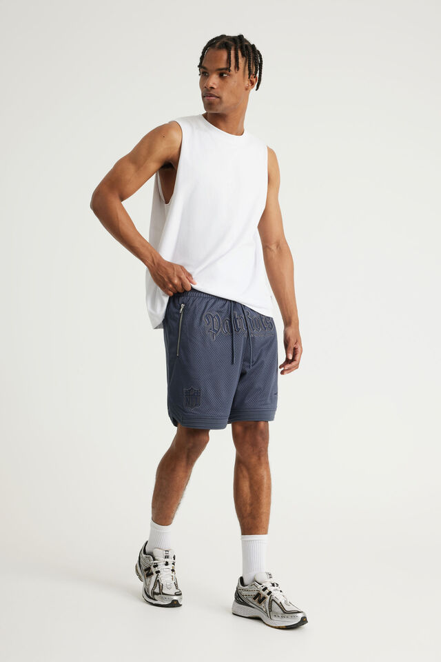 Nfl Basketball Short, LCN NFL ORION BLUE TONAL/PATRIOTS
