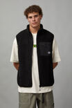 Half Half Sherpa Vest, BLACK - alternate image 1