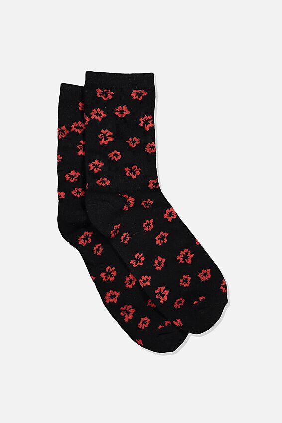 The Original Sock, LOLA DITSY_BLACK/RED