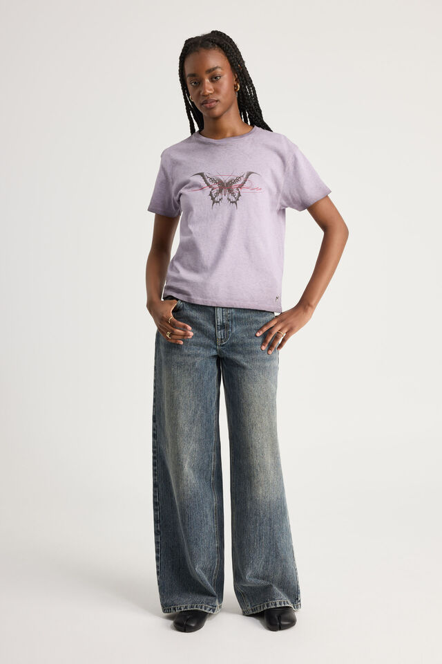 Notion X Smolbrat Regular Tshirt, WASHED LILITH/SMOLBRAT BUTTERFLY