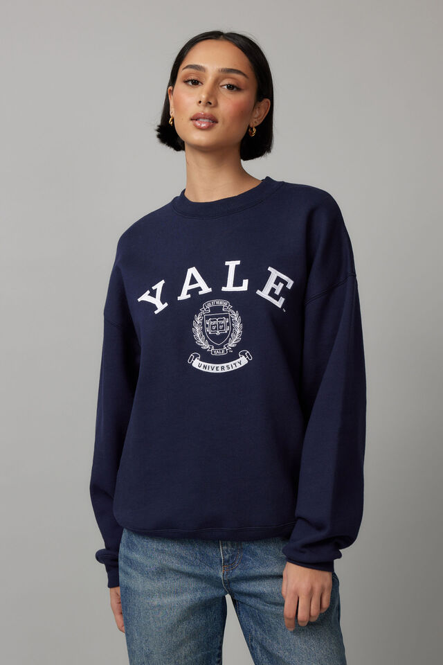 Lcn College Crew Neck Sweater, LCN YAL NAVY/YALE