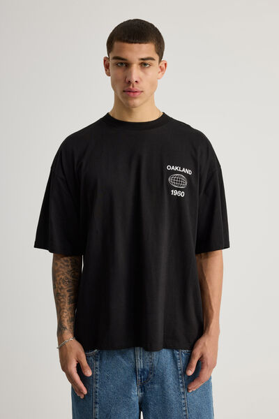 Box Fit Nfl Tshirt, LCN NFL RAIDERS BLACK/WORLDWIDE SUPERSCRIPT
