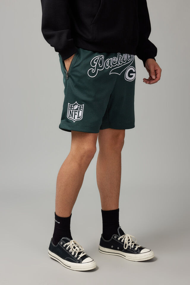 Nfl Basketball Short, LCN NFL IVY GREEN/PACKERS SCRIPT