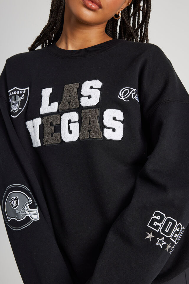 Lcn Nfl Classic Crew Neck Sweater, LCN NFL BLACK/RAIDERS