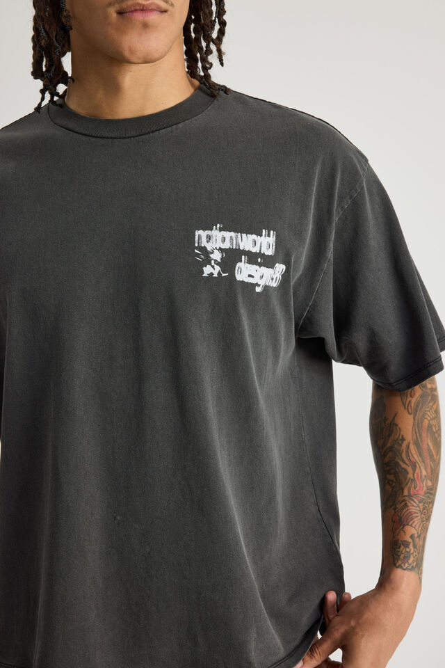 Notion Vintage Graphic Tshirt, NTN WASHED BLACK/MOTION BLUR