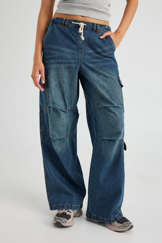 Sasha Utility Denim Pant, DIRTY INDIGO