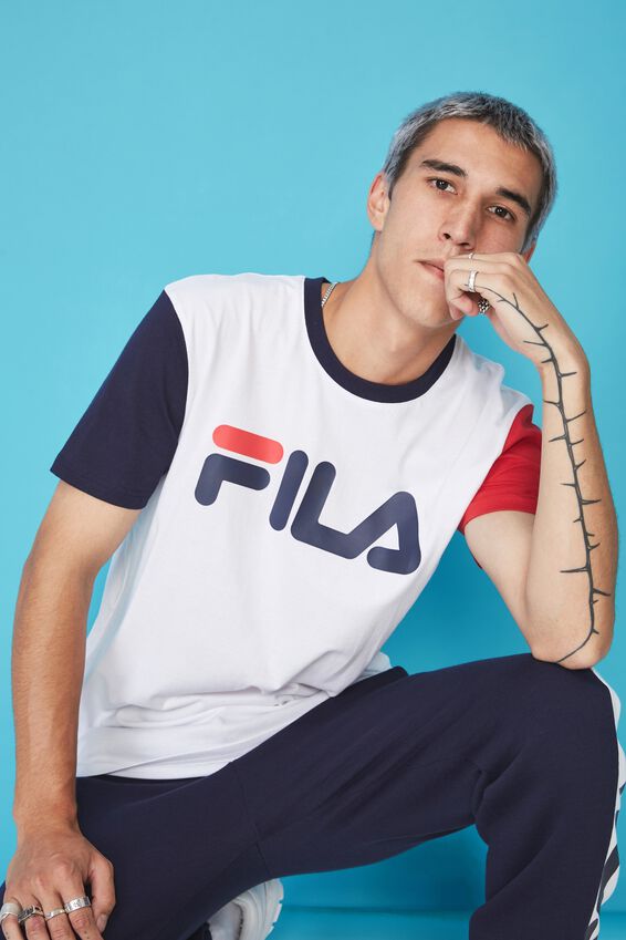 Fila Lcn Color Block T Shirt, NAVY/WHITE/RED