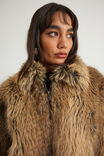 Miss World Cropped Faux Fur Jacket, CINNAMON - example image 4