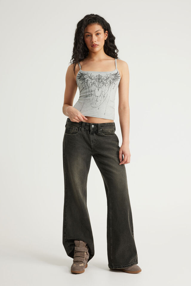 Kiki Cami, GREY MARLE / GOTHIC WINGS