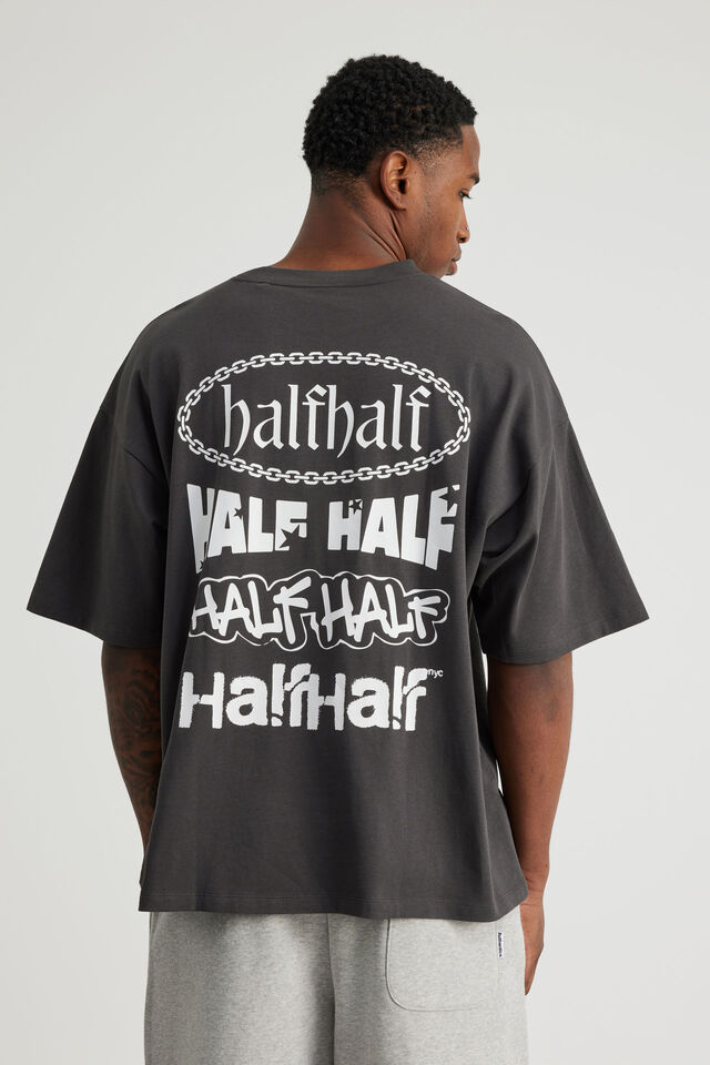 Half Half Heavyweight Box Fit Graphic Tshirt, HH SLATE/CHAIN GRAFFITI