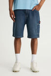 Half Half Painter Baggy Denim Short, FADED STORM - example image 1