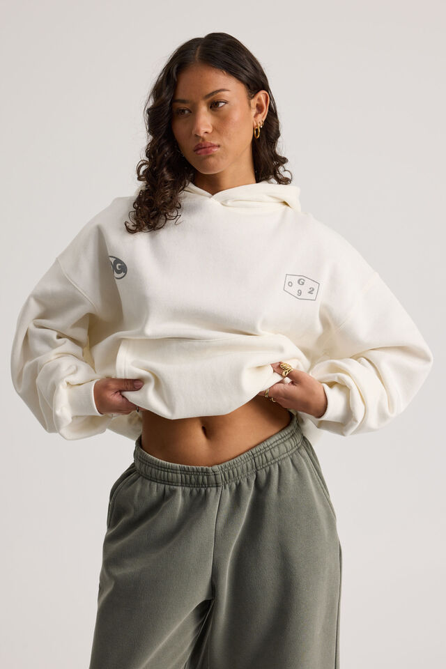 Open Gallery Boxy Hoodie, VINTAGE WHITE/OG IDEAS DEPARTMENT