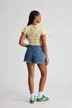 Street Cut Off Denim Short, MID BLUE - alternate image 3