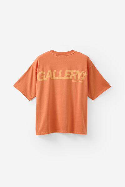 Open Gallery Box Fit Tshirt, OG WASHED RICH ORANGE/GALLERY STARS