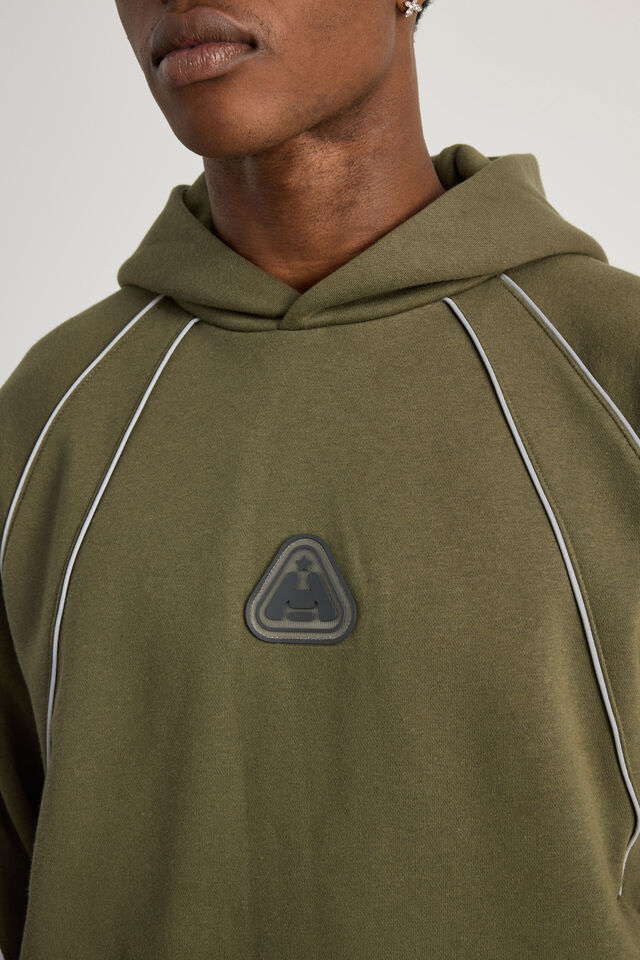 Half Half Hoodie, HH DEEP KHAKI/PIPING