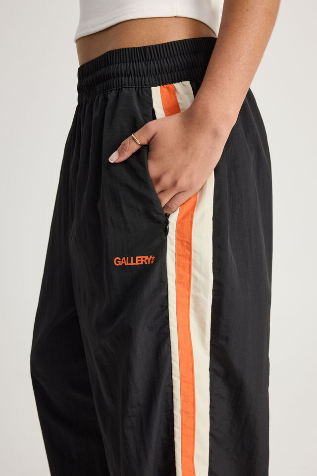 Open Gallery Baggy Nylon Track Pant, OG BLACK/RICH ORANGE