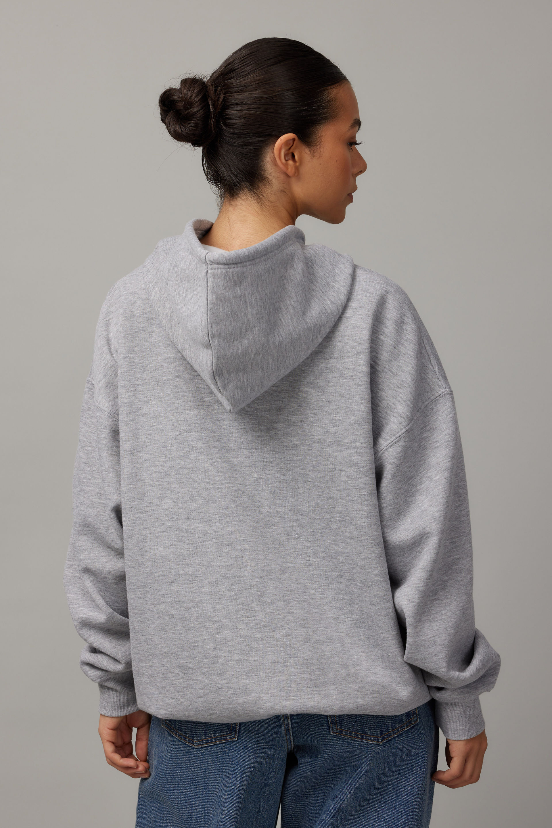 Grey zip through hoodie online