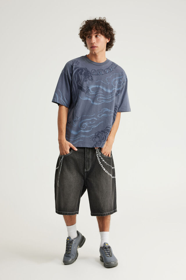 Notion Vintage Graphic Tshirt, NTN WASHED ORION BLUE/TIGERS