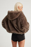 Cold Crush Faux Fur Bomber, MOCHA MATRIX - example image 3