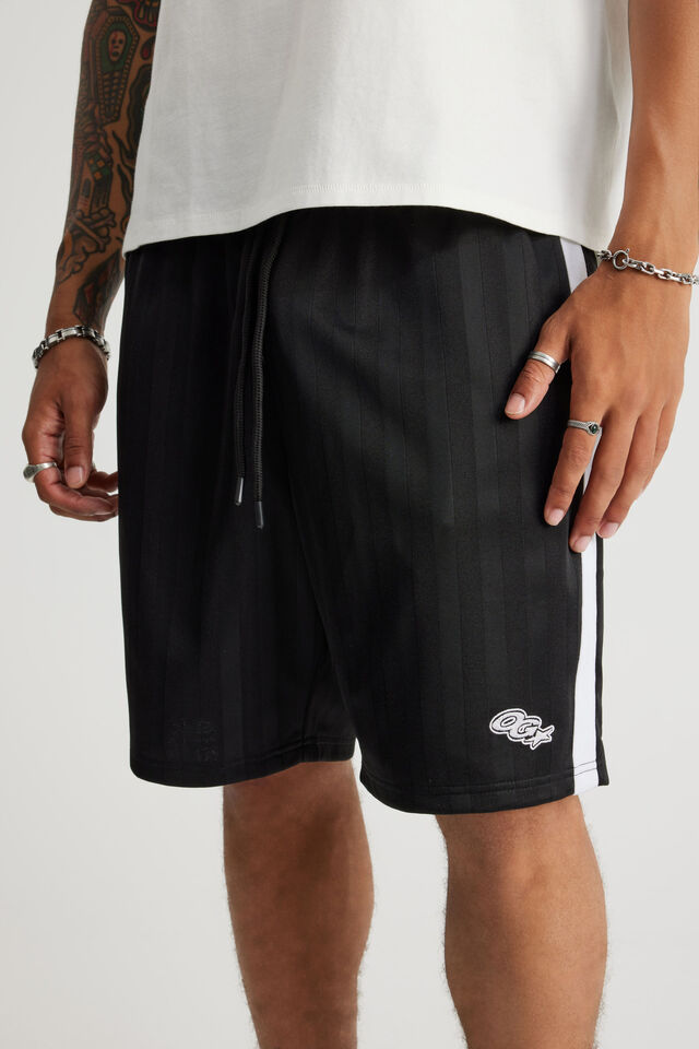 Open Gallery Soccer Short, BLACK JACQUARD PATTERN
