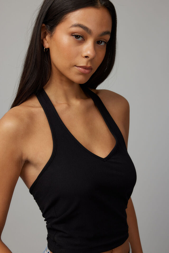 Holly Halter Top, BLACK