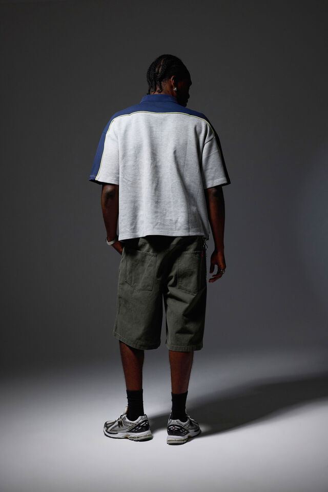 Half Half Polo, HH GREY MARLE/NAVY BLAZER HALF HALF INC