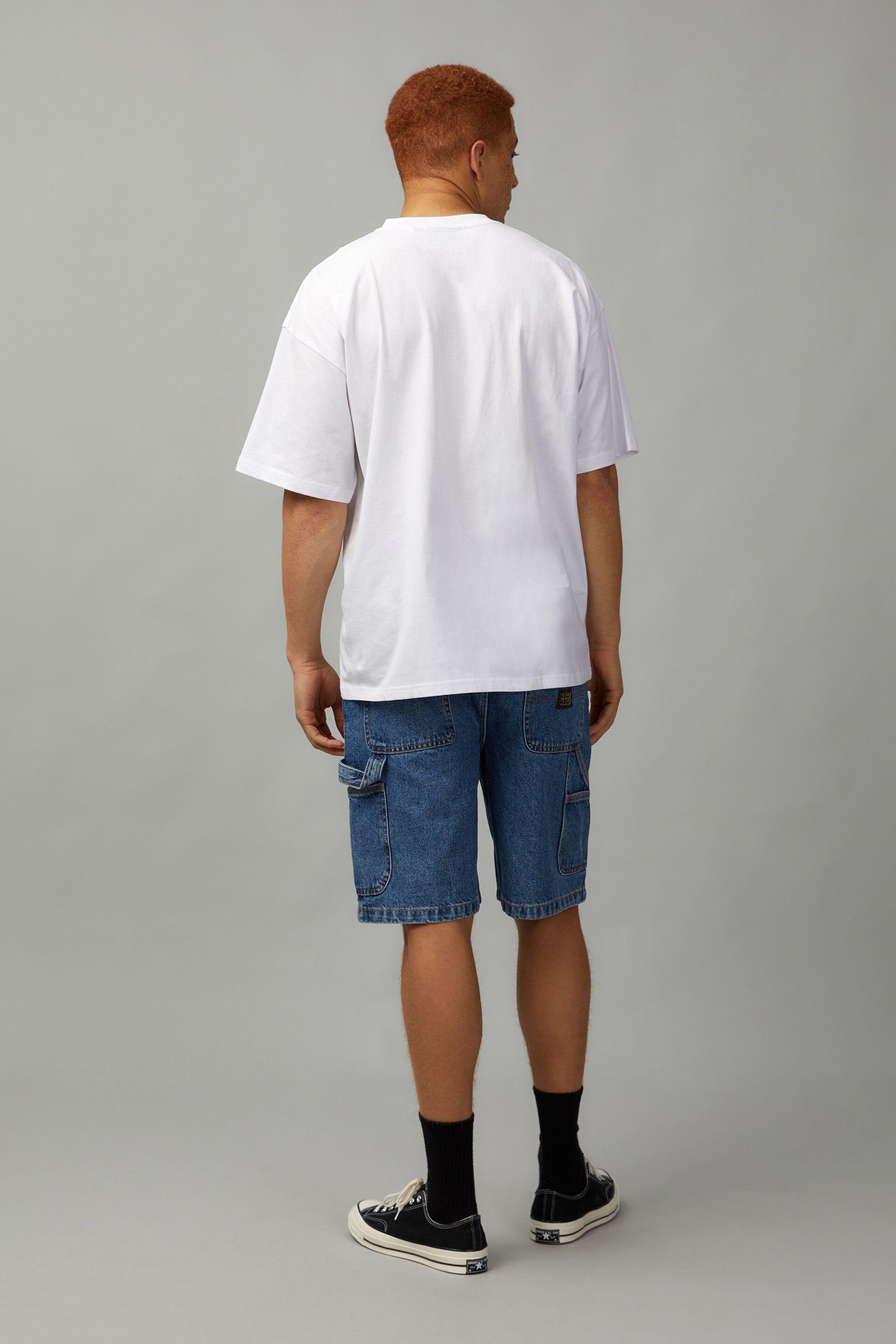 Half Half Painter Baggy Denim Short