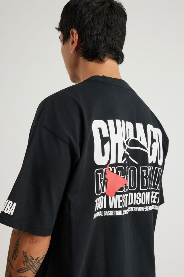 Box Fit Nba T Shirt, LCN NBA BLACK/BULLS BALL