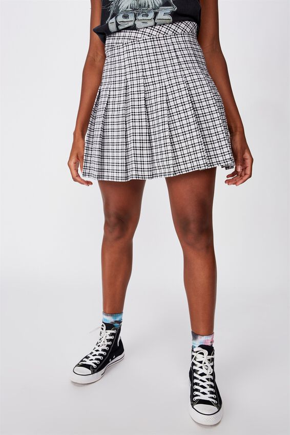 Pleated Skirt, COLLINS GREY CHECK