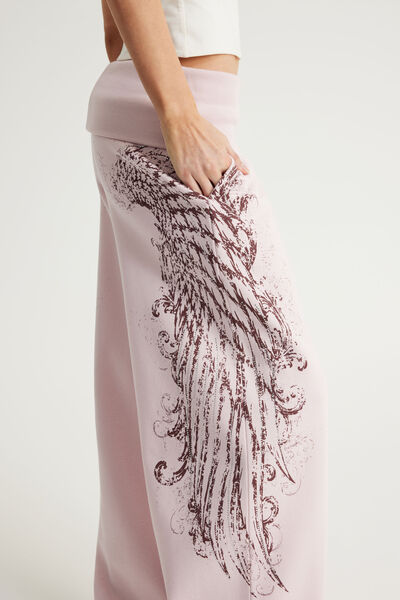 Wide Waistband Trackpant, NTN PINK DUST/GOTHIC SCRIPT