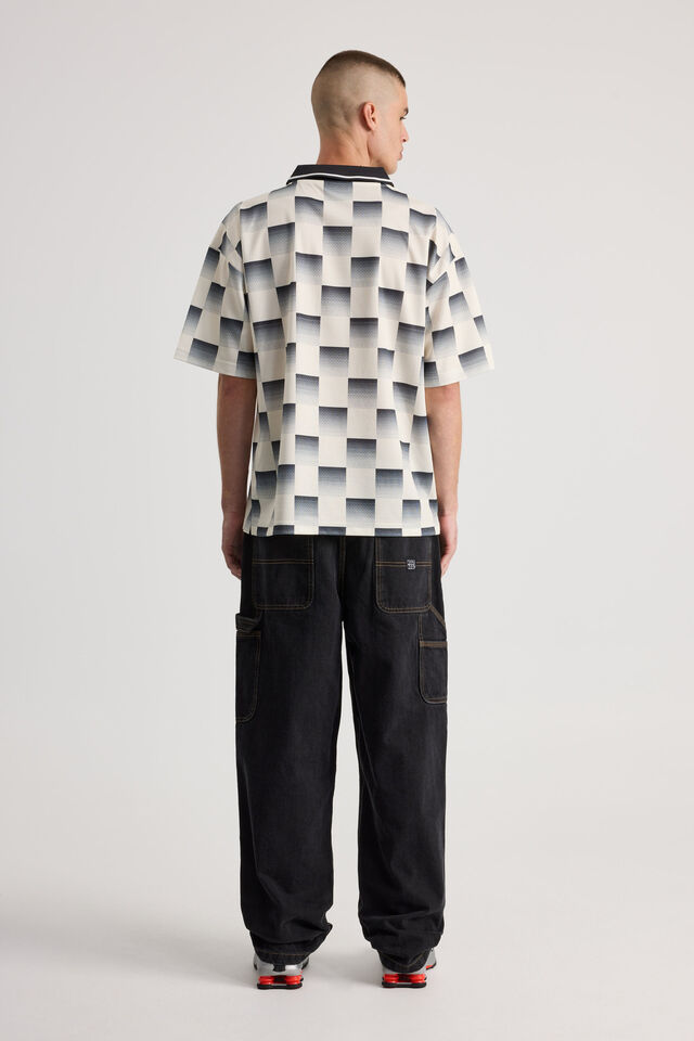 Half Half Baggy Painter Jean, BLACK STONE