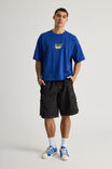 Half Half Boxy Cropped Graphic Tshirt, HH CORPORATE BLUE/HALF HALF RETRO - alternate image 2