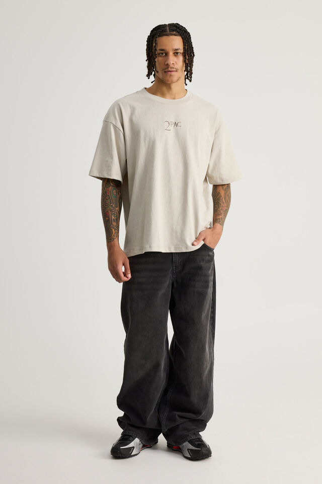 Archive Music Merch T Shirt, LCN BRA TUPAC FOG/TONAL COLLAGE